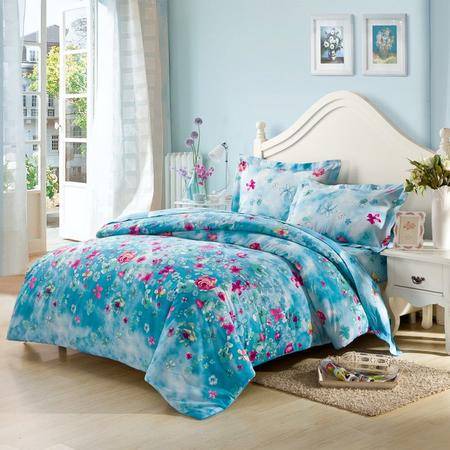 家紡 全棉加厚磨毛四件套 秋冬保暖純棉套件4件套 床上用品